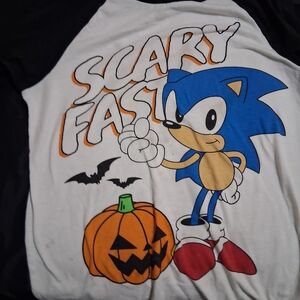 Kids Scary Fast Sonic Costume Shirt - Blue and White